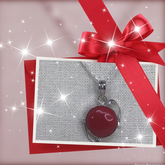 New Beautiful Simulated Red Coral Pendant - Picture 8 of 8